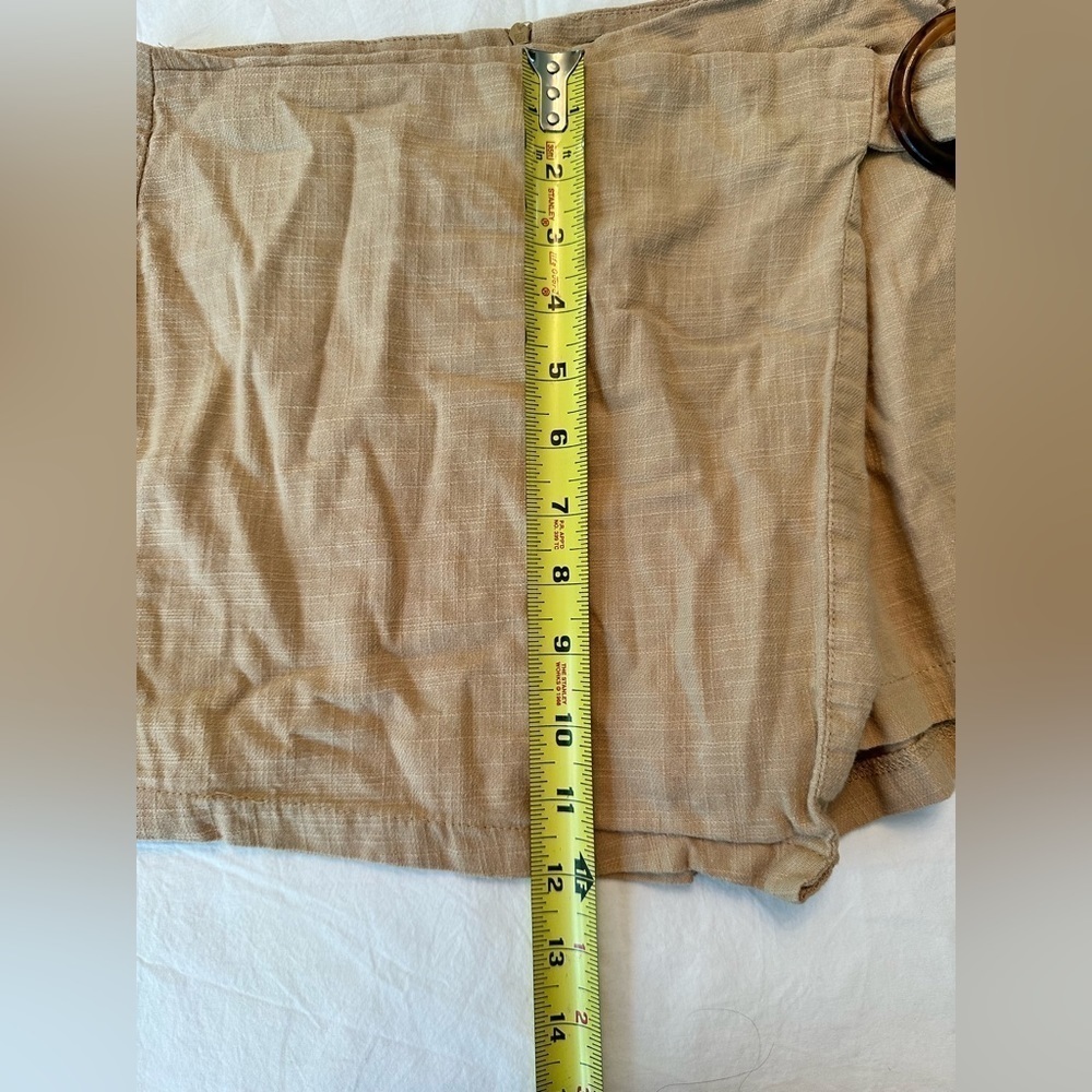 Juniors Hot Kiss Skort Tan Linen-Look Cotton Size 3 - Picture 4 of 9